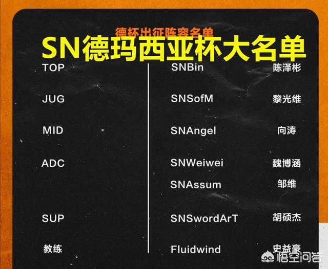 SN战队公布德玛西亚杯名单,野王Sofm加盟,JKL并不在其中,阿水会去RNG吗？你怎么看？