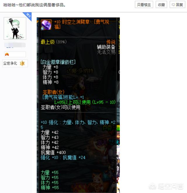 DNF史上“最壕”的奶妈玩家,将两个勇气祝福白金徽章打在深渊之鳞换装上面,如何评价？