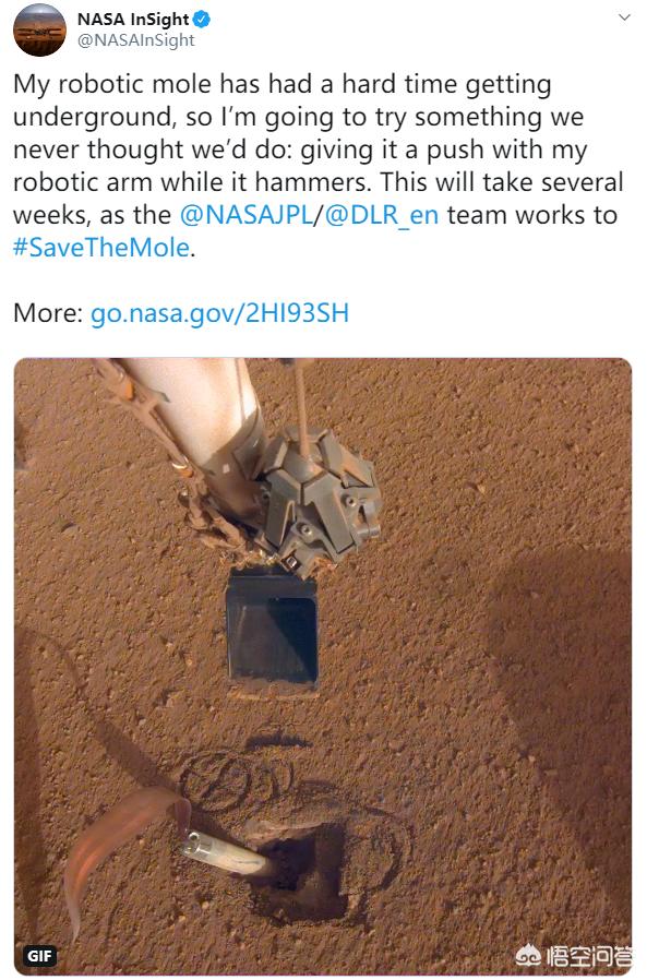 NASA洞察号着陆器将如何推动被卡住的火星“鼹鼠”探头？