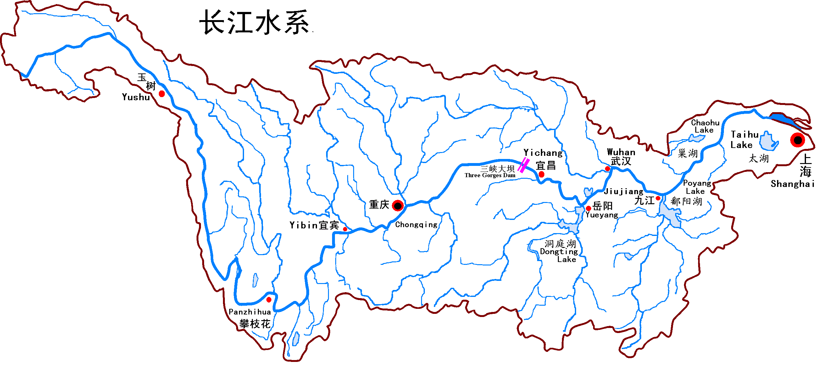 长江干流地图图片