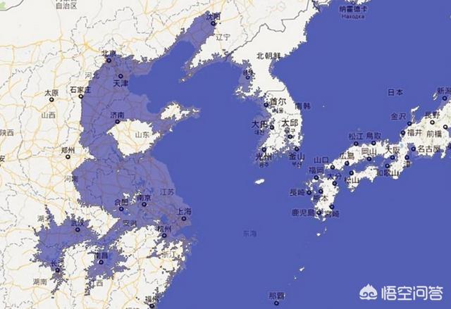 中国海域地图，若海平面上升200米，中国地图会发生什么变化？