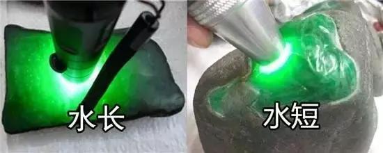 翡翠原石打灯荧光图解,翡翠原石的打灯主要是为了看什么？