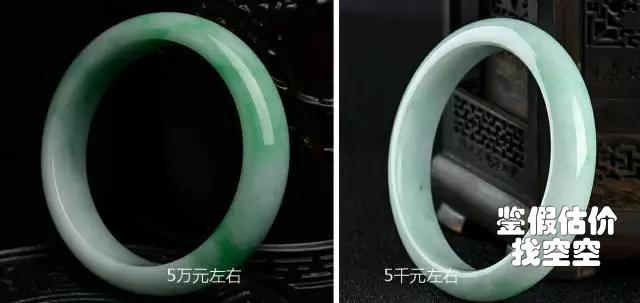5万翡翠手镯图片及价格,5万元和5千元的翡翠手镯差距在哪里？