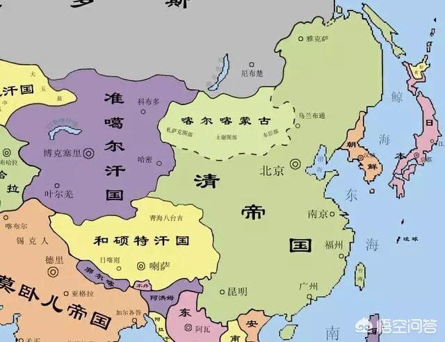 南沙群岛实际控制图，满清的领土实际控制有多大