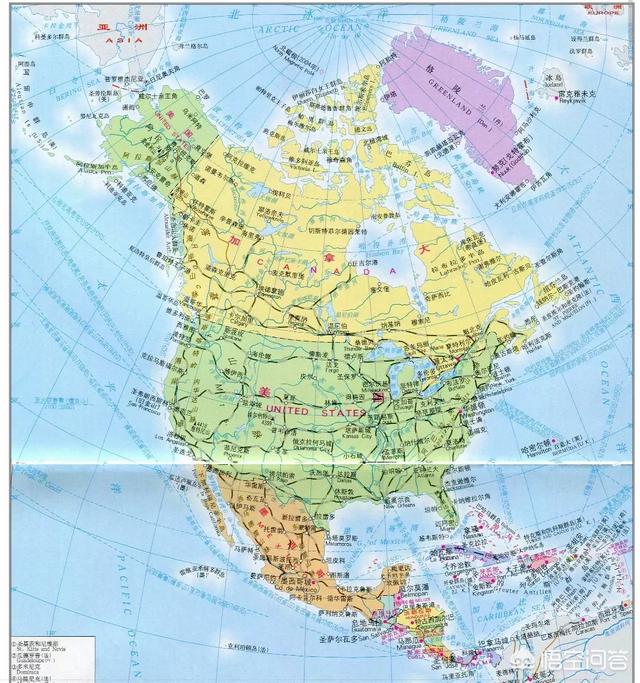 北美洲海湾分布图图片
