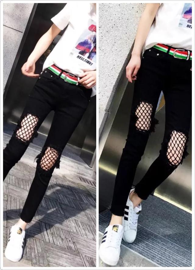 鱼网丝袜(破洞牛仔裤加渔网袜今年春夏还会流行吗?