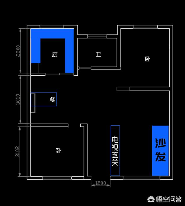 一开门就是客厅怎么装修,开门就是客厅和厨房，该怎么设计？