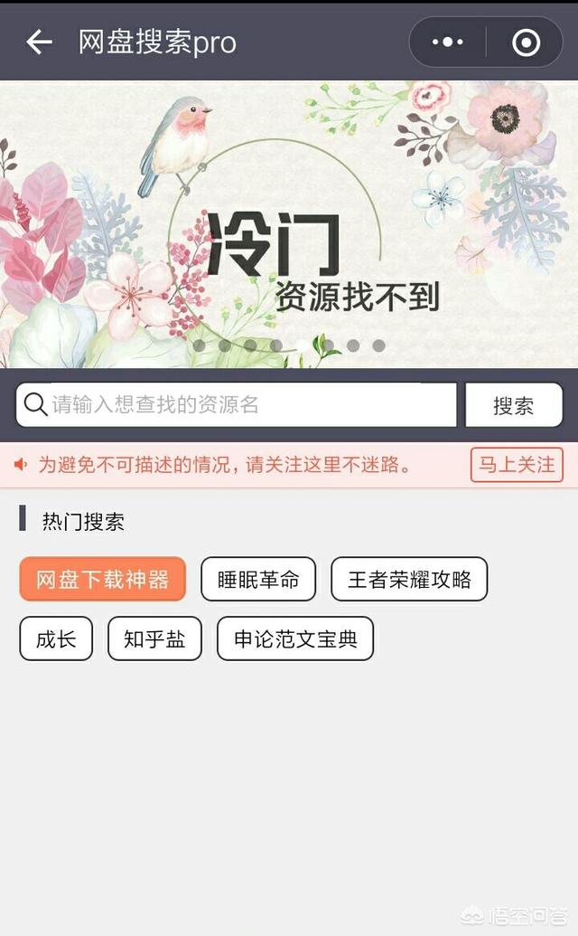 有没有什么小程序可以搜索网盘资源(qq小程序码怪网网盘怎么保存)