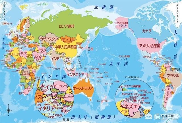 世界上其他国家的世界地图是什么样的,也是以亚洲作为中心吗？