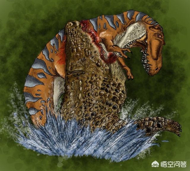 巨蛇吃霸王龙，霸王龙能打过恐鳄吗为什么