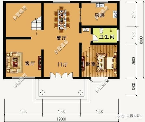 对于农村的面宽12米进深8米的自建房来说应该怎么设计