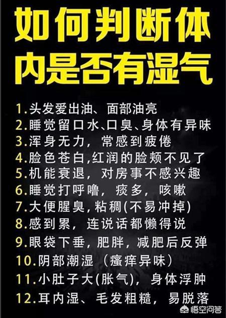 体内有湿气的表现,常说的湿气，表现有那些？