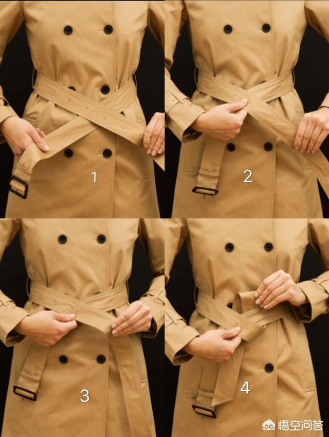 风衣如何打蝴蝶结