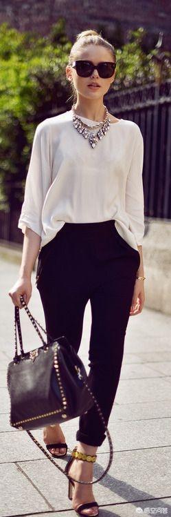 黑色上衣配什么颜色的裤子好看,黑色上衣配什么颜色裤子好看？