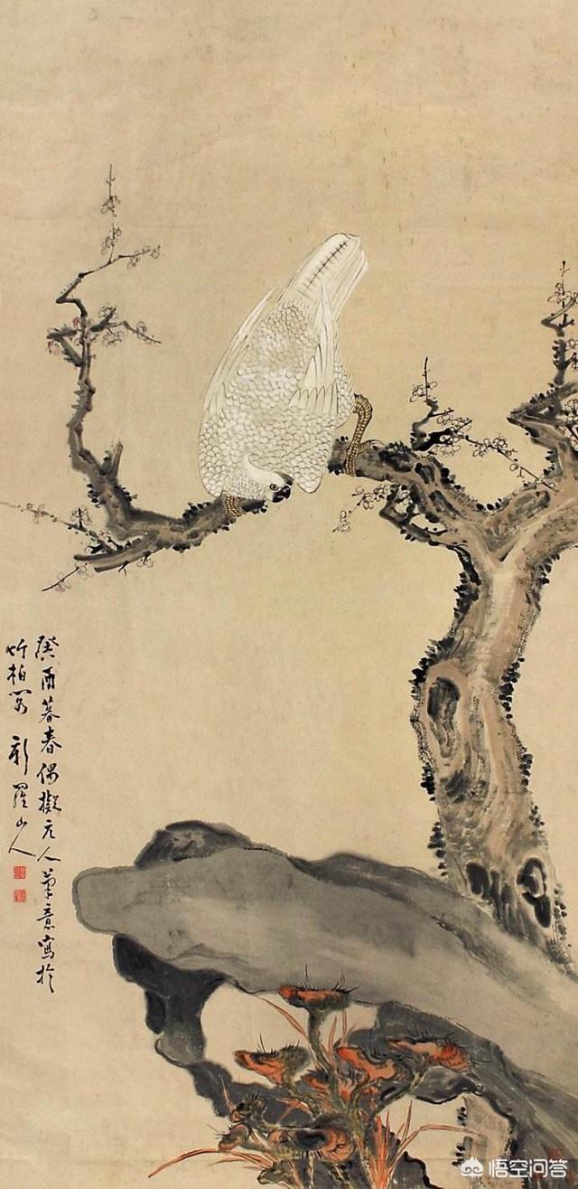头条问答 - 有人说国画里的鹰代表雄风,梅花代表铁骨傲气,但能画在一