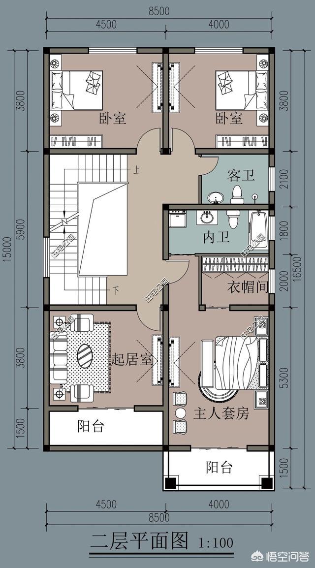 农村面宽8米,进深15米,东西不能开窗,如何设计?-惠修网