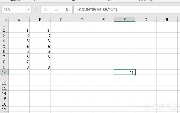 Excel countif 空白 以外