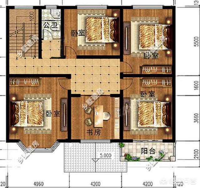 面宽14.5米,进深13米,有一侧面靠隔壁家的农村自建两层半,怎样设计好?