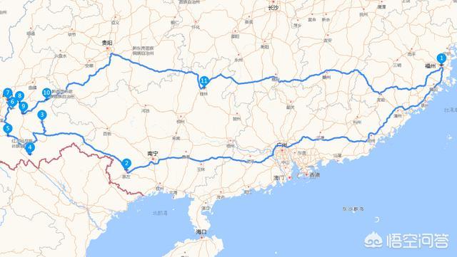 从福州到云南屏边,自驾游怎么走合适？