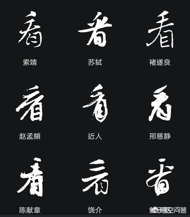 头条问答 - 毛笔行书的"看"字怎么写更好看?(秋翁i的回答,0赞)