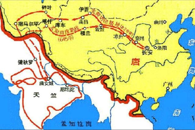 法显西行路线图图片