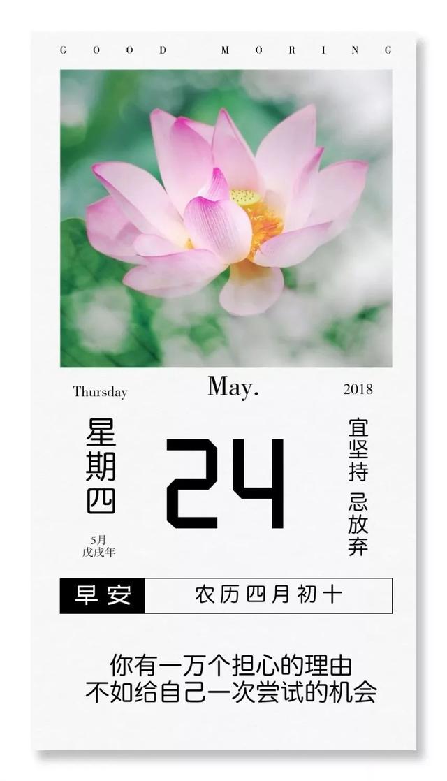 早安励志日签180524：你是懒惰还是努力，时间都会给出结果