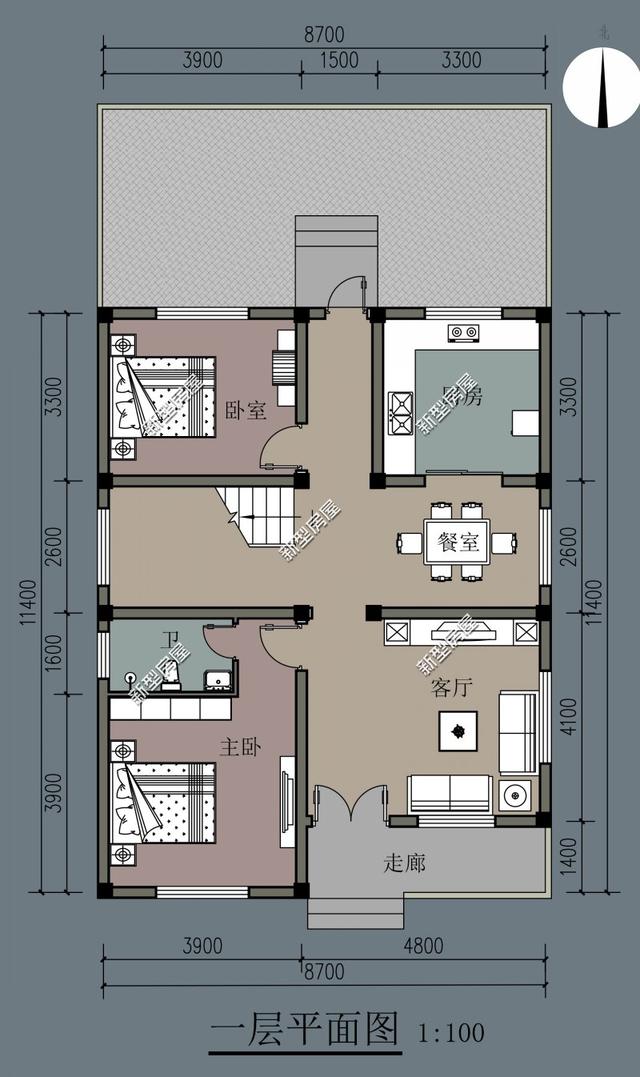 2022年宽8米,长11米,二房一厅一梯一厨怎么设计比较好?