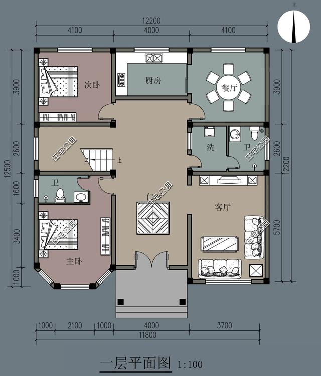 新农村户型图大全,农村宅基地上10×13平米的房子如何设计