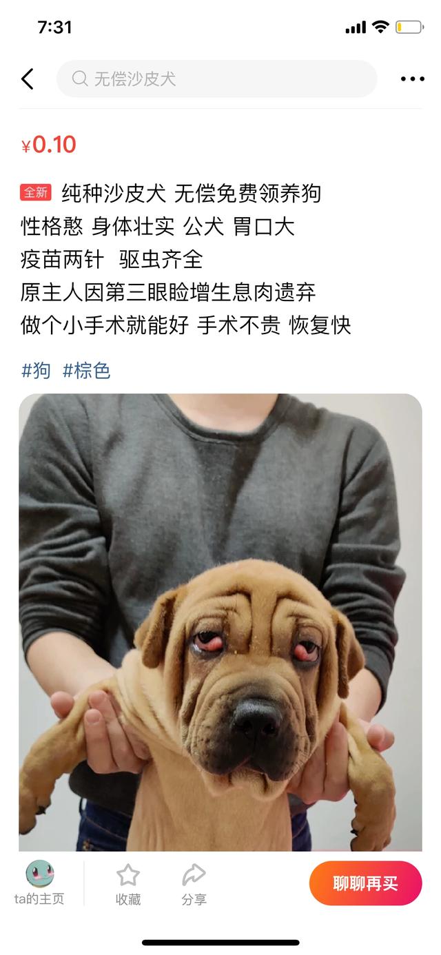 北京免费领养狗狗:请问咸鱼上有免费领养宠物，请问这个是真的让免费领养宠物的吗？