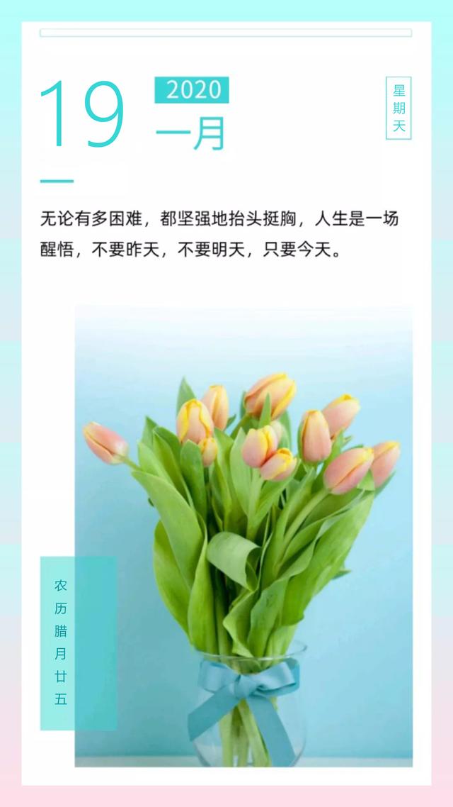 1月19日早安日签图片：没有永恒的黑夜，只有未到的黎明
