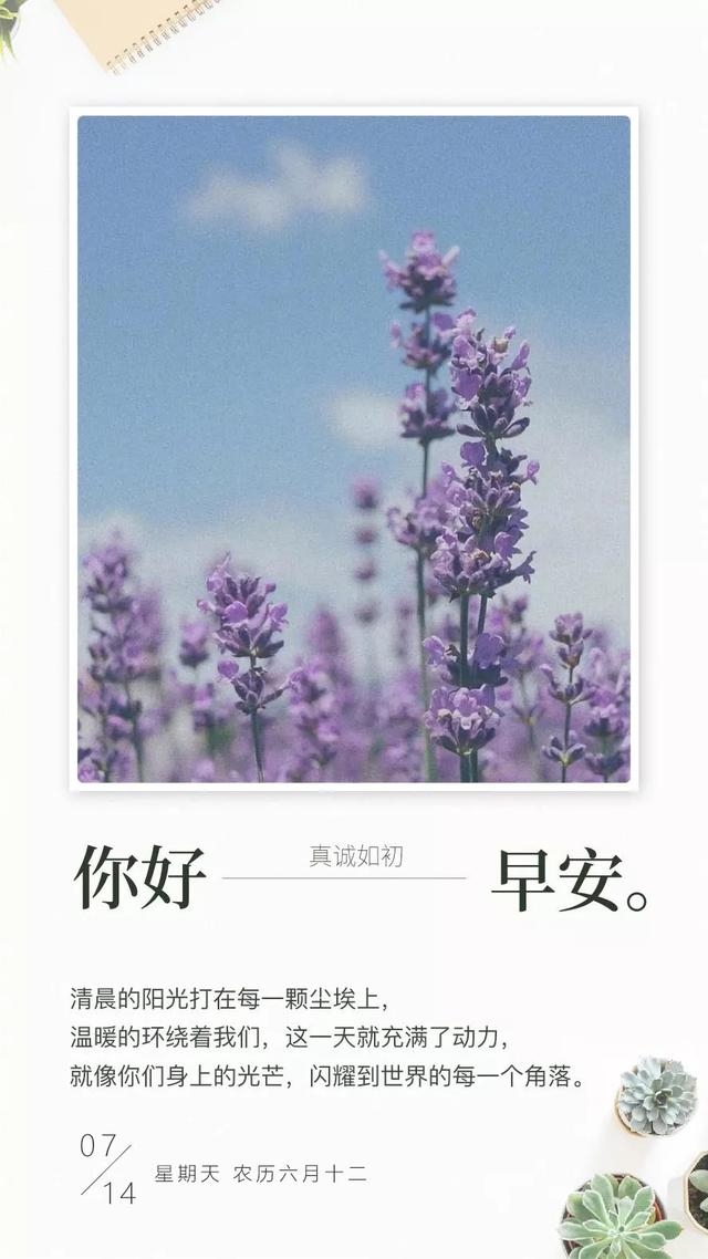 早安图片日签周日190714:该帮忙时帮忙,该冷脸时冷脸