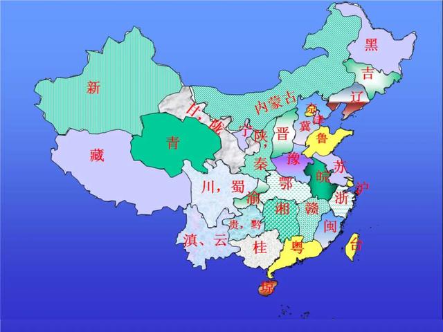 中国省份图中国省区轮廓图各象什么
