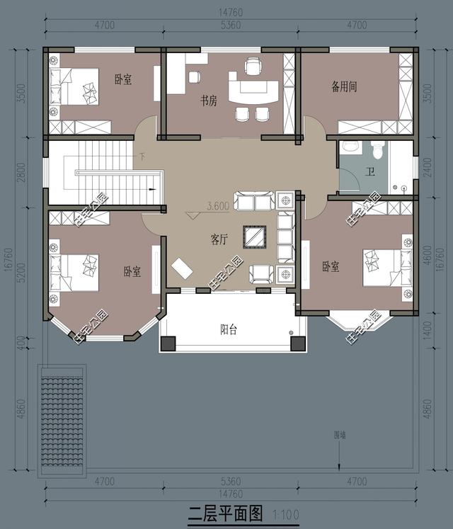 农村自建房,大门朝西,北和东都有邻居,两层怎么设计好?