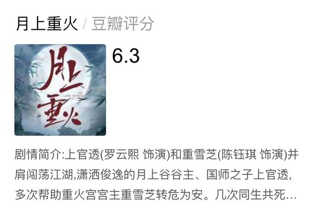 月上重火收视率:即将播出的《月上重火》会大火吗？