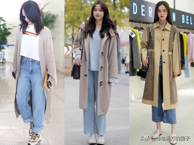 绑带紧身牛仔裤:女生宽牛仔裤怎么搭配衣服？