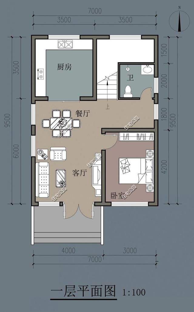 面宽5米自建房设计图片