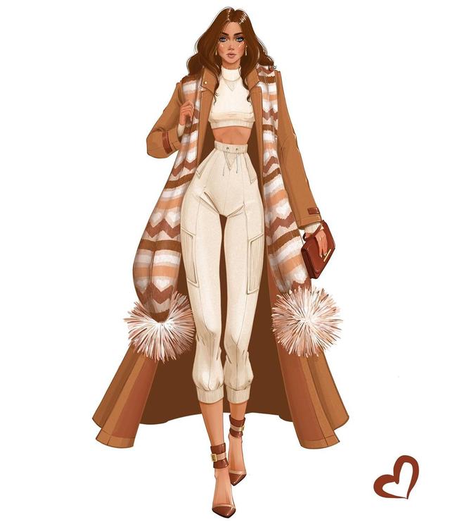 女生服装设计效果图胸以下全是腿这比例简直了