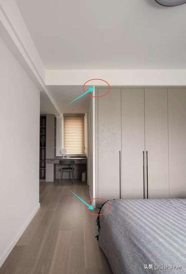 具体看下图处理好的:后期石膏线不能贯通所以在定制衣柜前,一定要