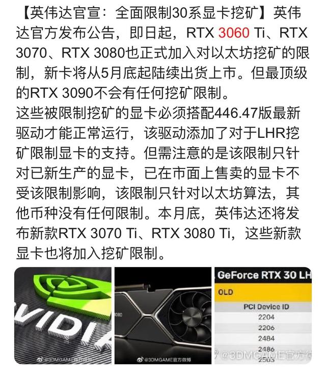为什么英伟达主动限制显卡挖矿,也无法改变显卡贵且无货的现状？