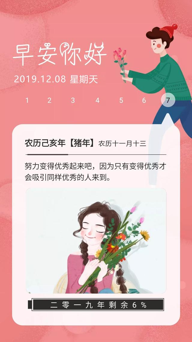 12月8日早安图片日签：从以后只负责精彩自己的人生