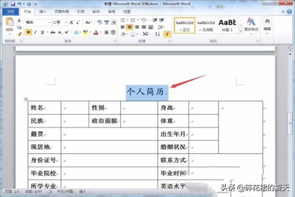 如何用word制作表格,如何用WORD制作简历表格？