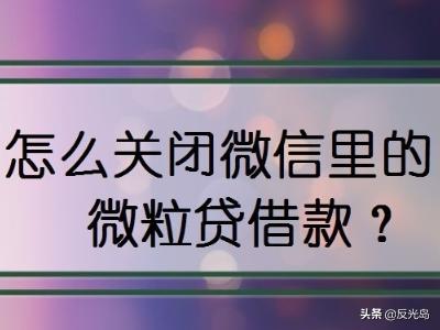 微信微粒贷怎么关闭,微信中微粒贷借钱如何关闭？