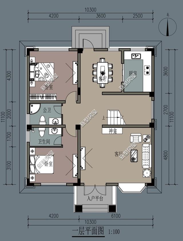 2022年开间十米进深十二米,该如何设计一个三室的房子?