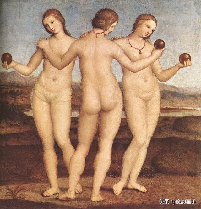 油画大师拉斐尔的《美惠三美神》是怎么创作出来的？