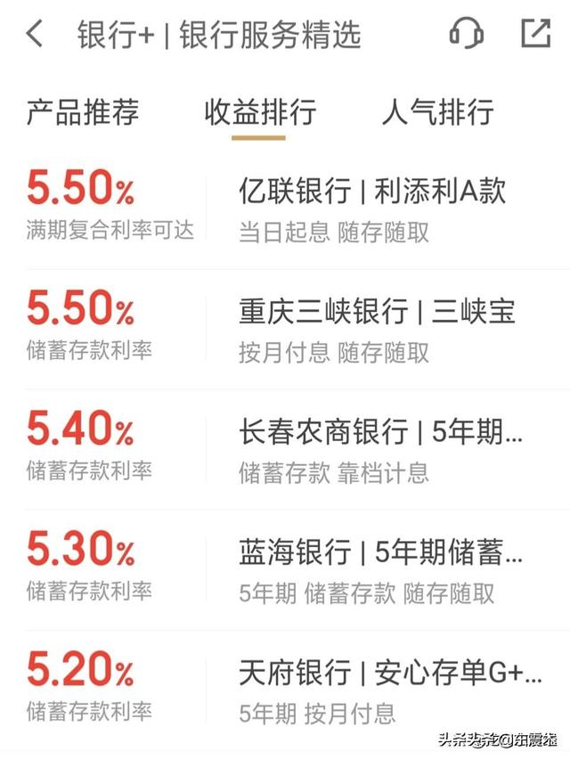 存款利率能达到6%以上的银行都有哪些？除了民营银行以外还有吗？