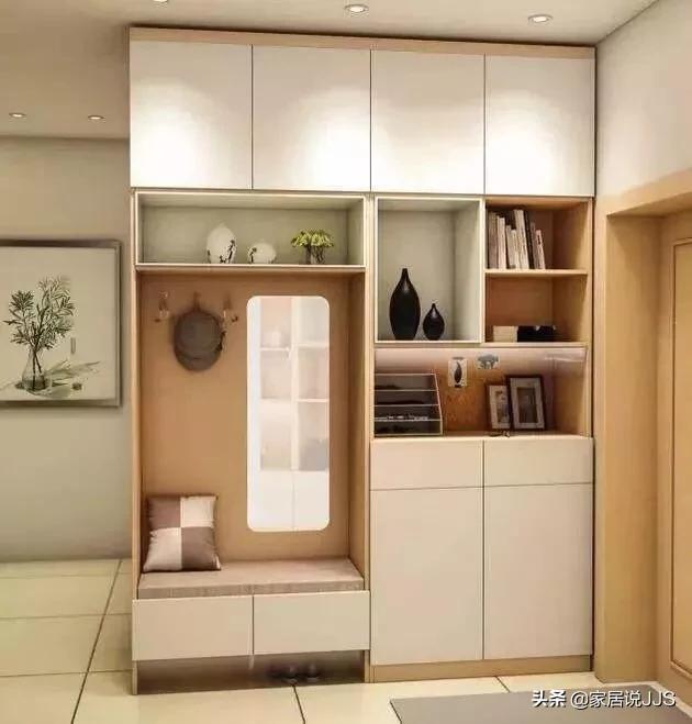 鞋柜放在入户门哪侧好,入户鞋柜深度能超过门框吗？