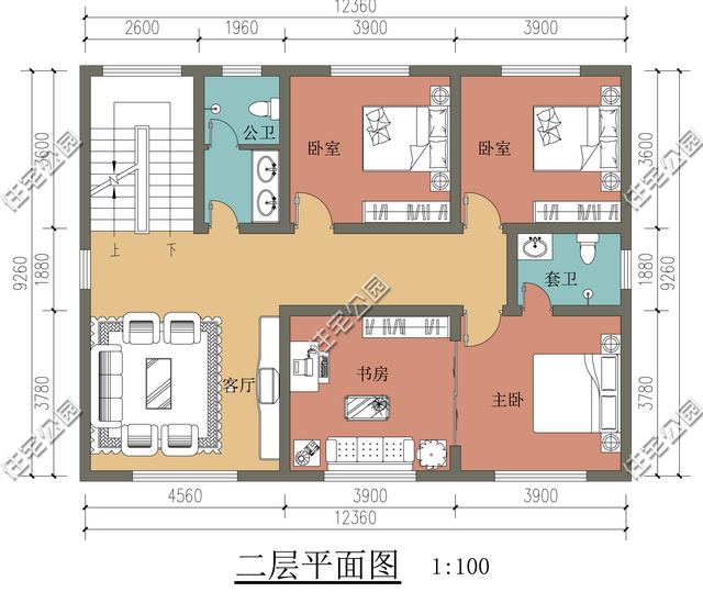 宽9米深12米自建房图纸图片