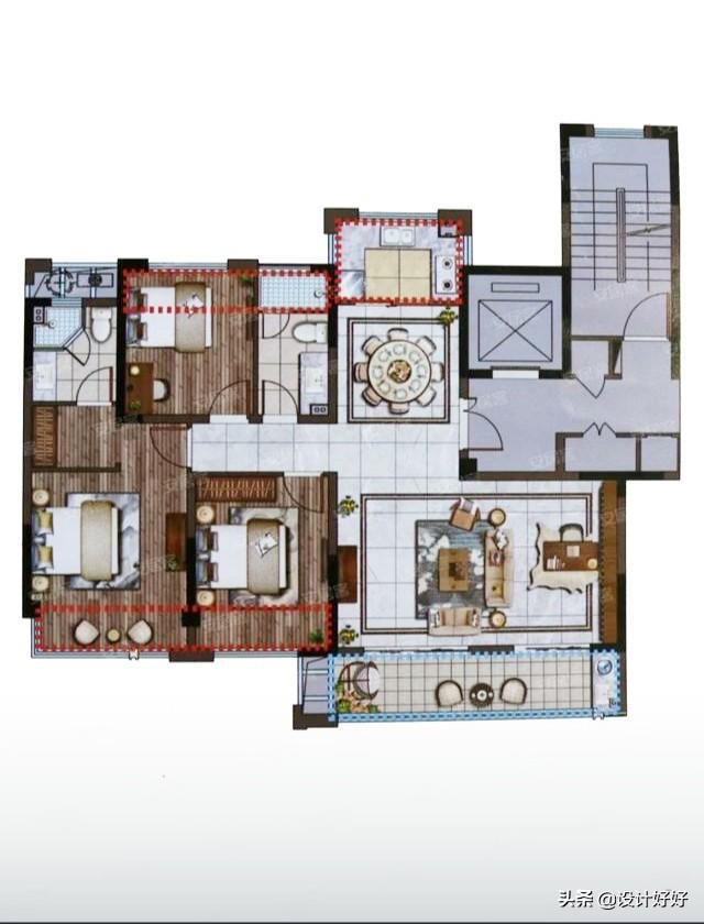 开门直接是餐厅和客厅,入门之后左右餐客厅没玄关怎么设计？