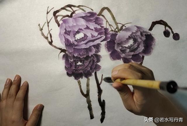 一串红国画画法:【国画教程】迎春花的画法？