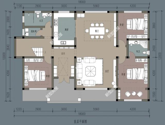 2022年长12米宽18米的房子想盖2层，有什么好的设计吗？